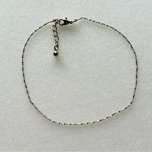 FINE and DAINTY Figure 8 Chain Anklet Bracelet 10” to 11” Silver Tone